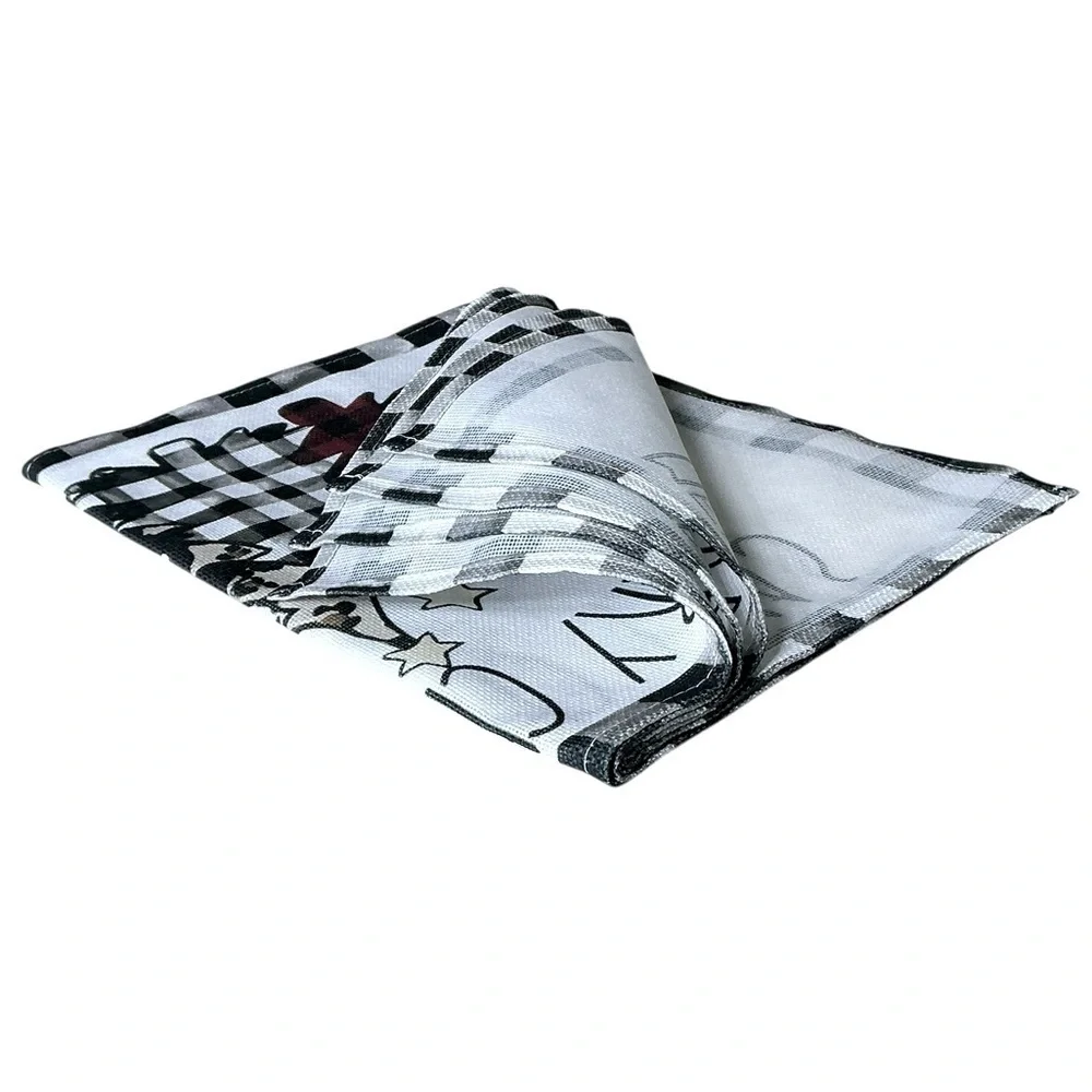 Christmas Placemats Trees Buffalo Plaid Placemats Black White 12 x 18 4 PC Set
